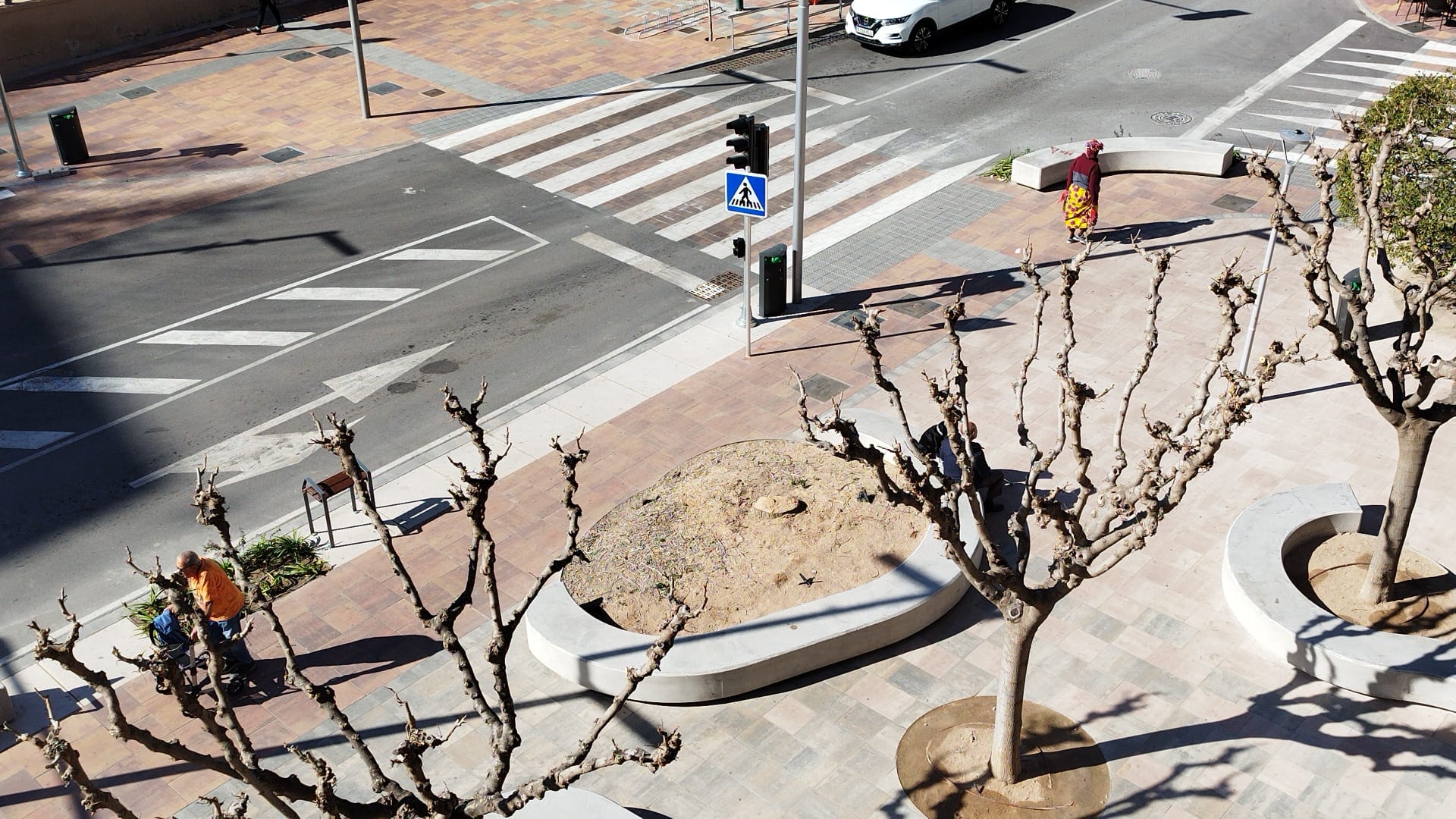 Zona donde ha sido retirado el árbol