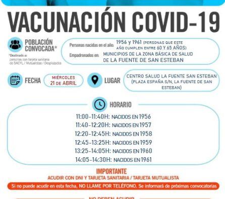 Información sobre la campaña de vacunación en La Fuente de San Esteban