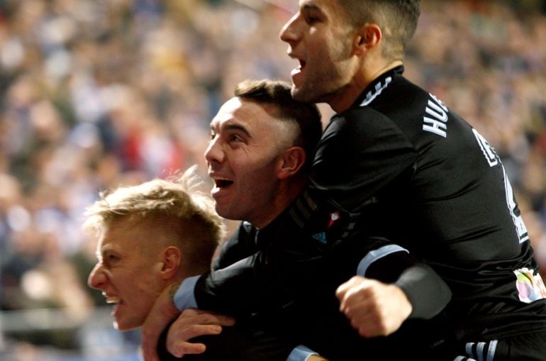 Daniel Wass, Iago Aspas y Hugo Mallo.