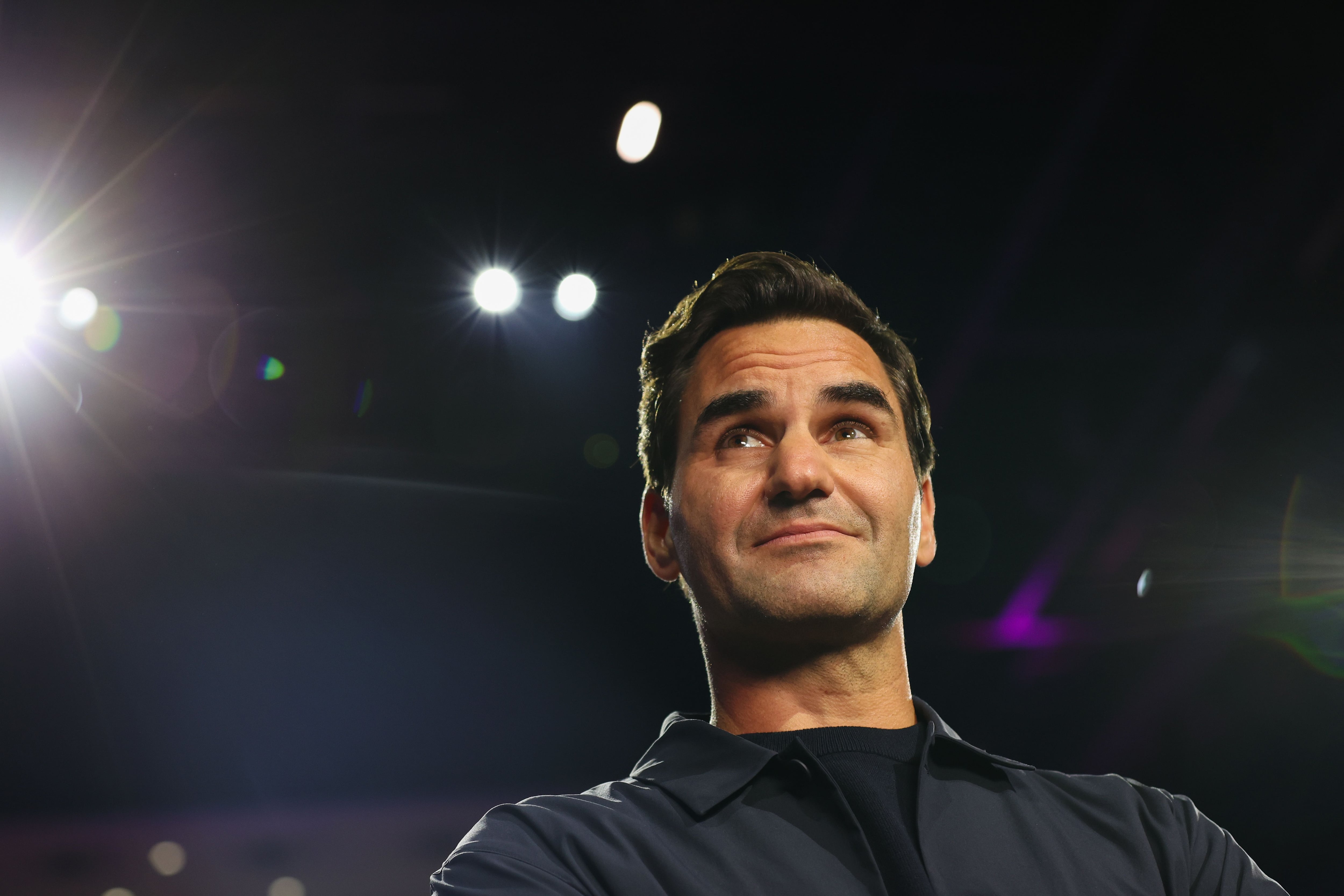 Roger Federer comparece ante los medios en la previa de la Laver Cup 2024