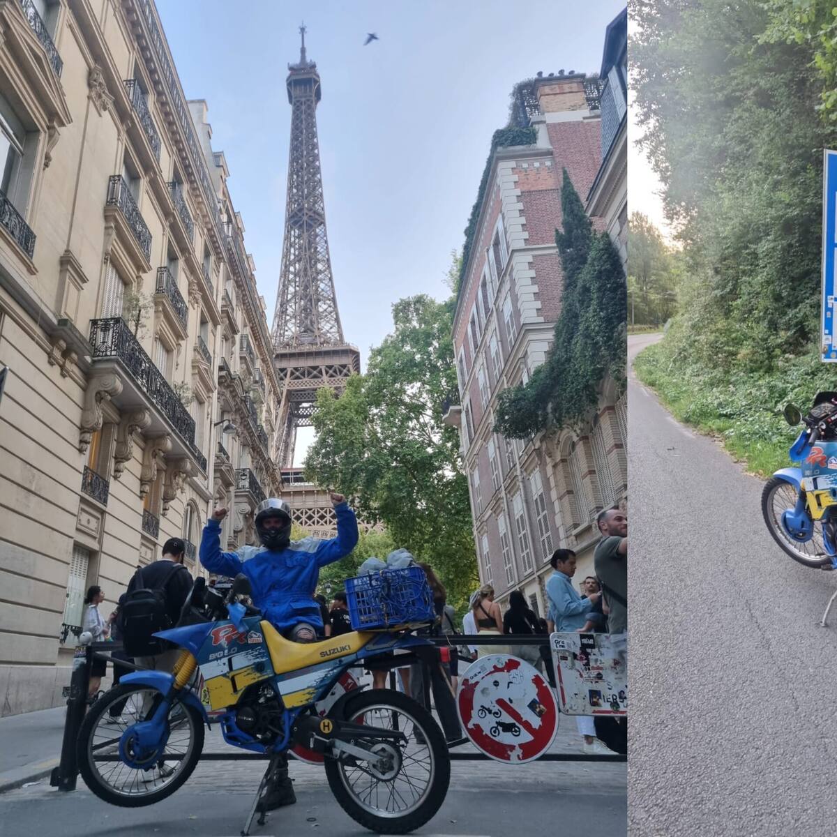 Un vecino de Colmenar Viejo viaja de Madrid a París en un ciclomotor de 50cc