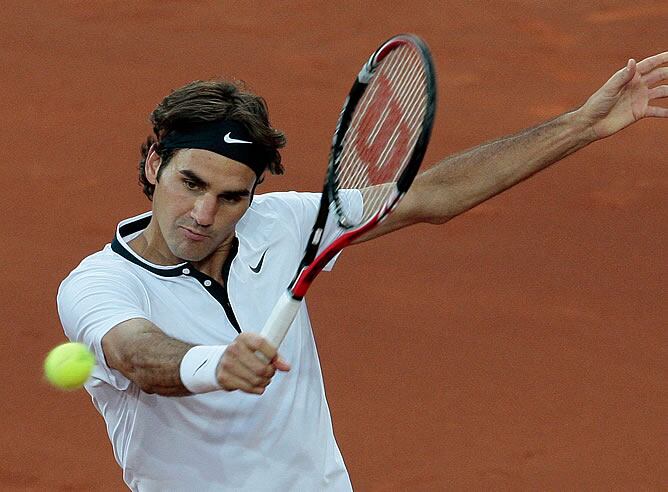 Federer, en su partido ante Ferrer