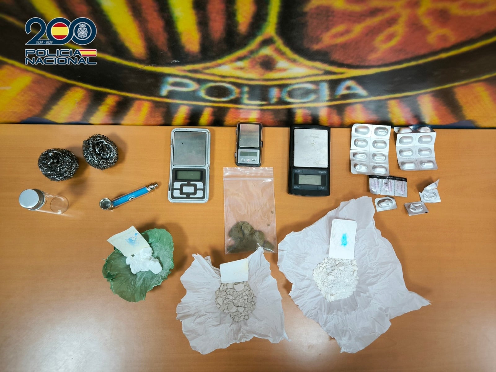 Objetos y drogas incautados en la Operación Rambla de Jaén por la Policía Nacional