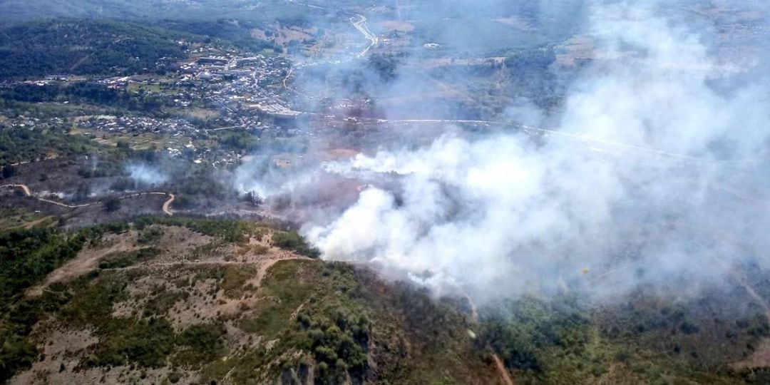 Imagen aérea del incendio