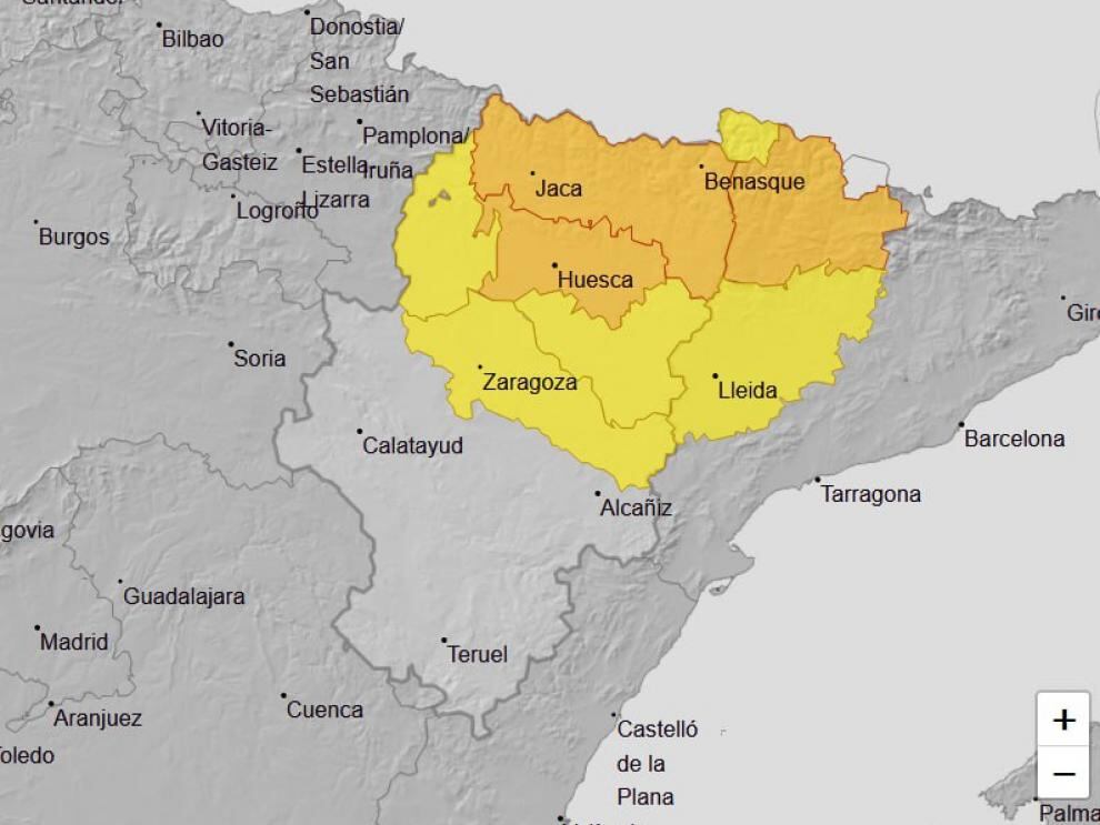 Avisos activados por Aemet para este domingo