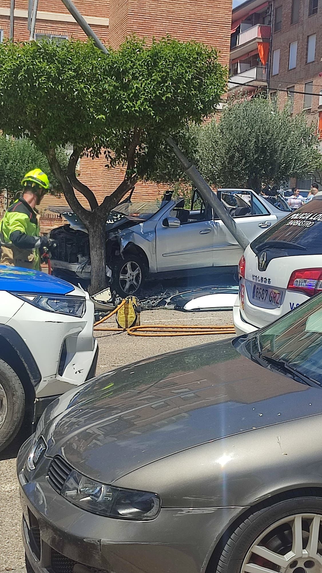 Accidente en la calle San José María Escrivá de Balaguer, Barbastro