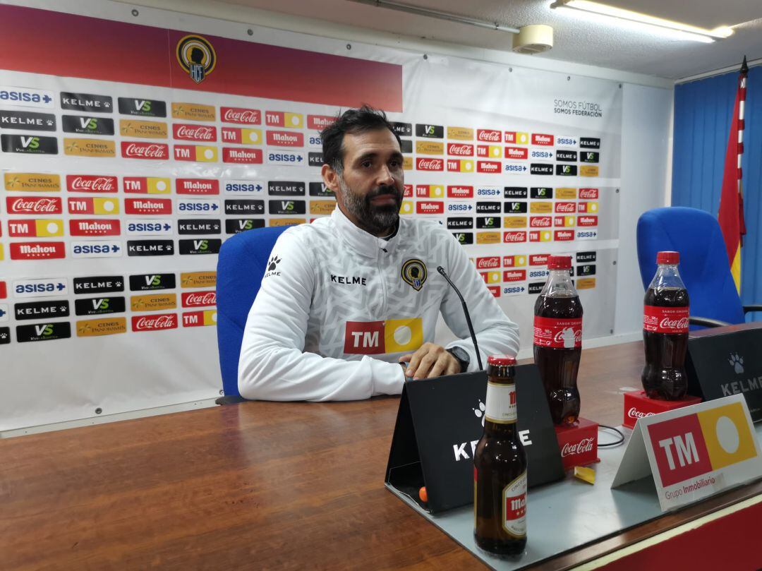 Jesús Muñoz en la sala de prensa del Rico Pérez 