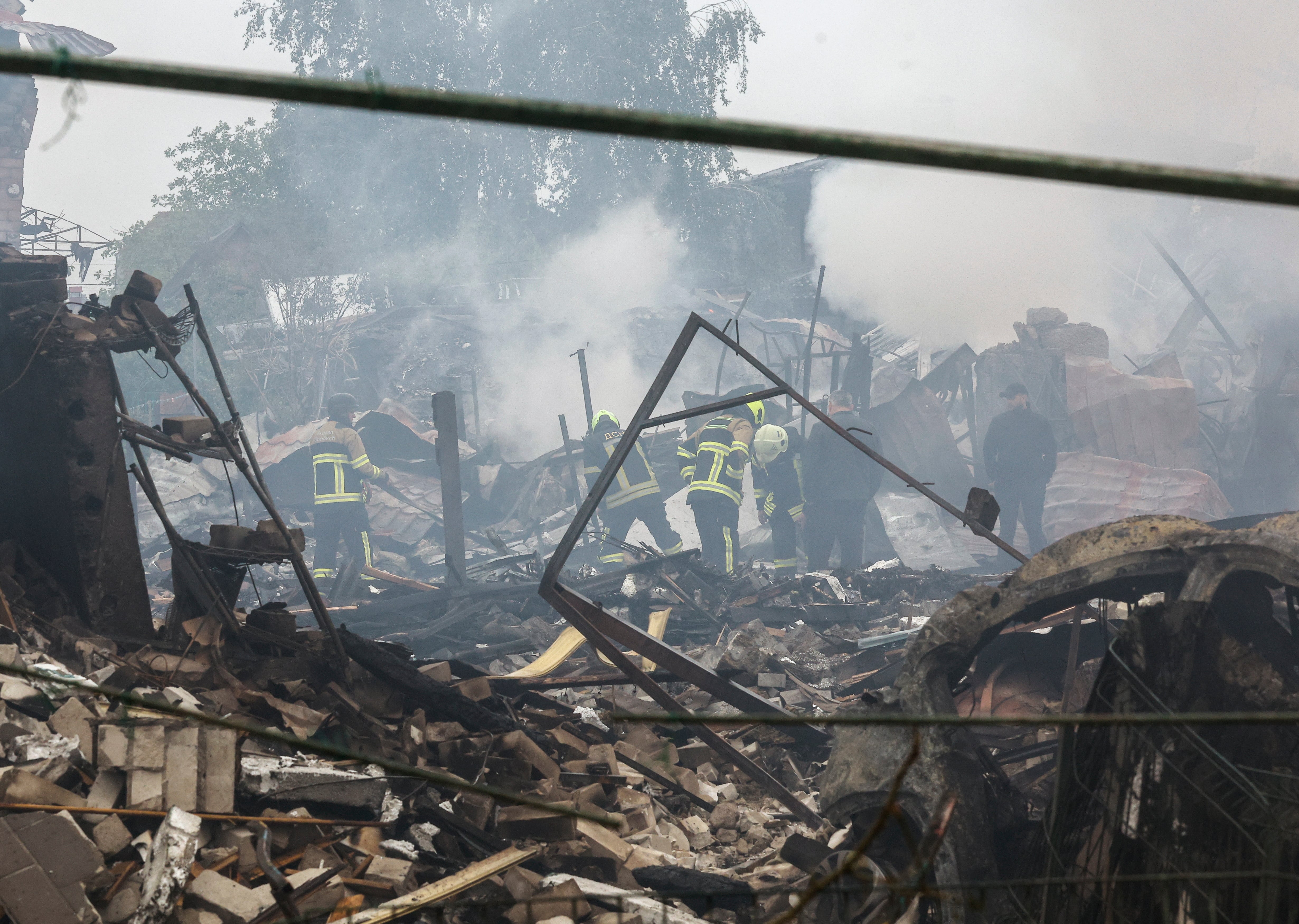 Una zona residencial de Kiev (Ucrania), atacada por Rusia.