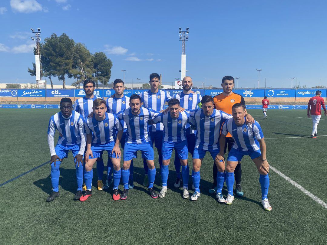 Once inicial del CF Gandia frente a La Nucía B