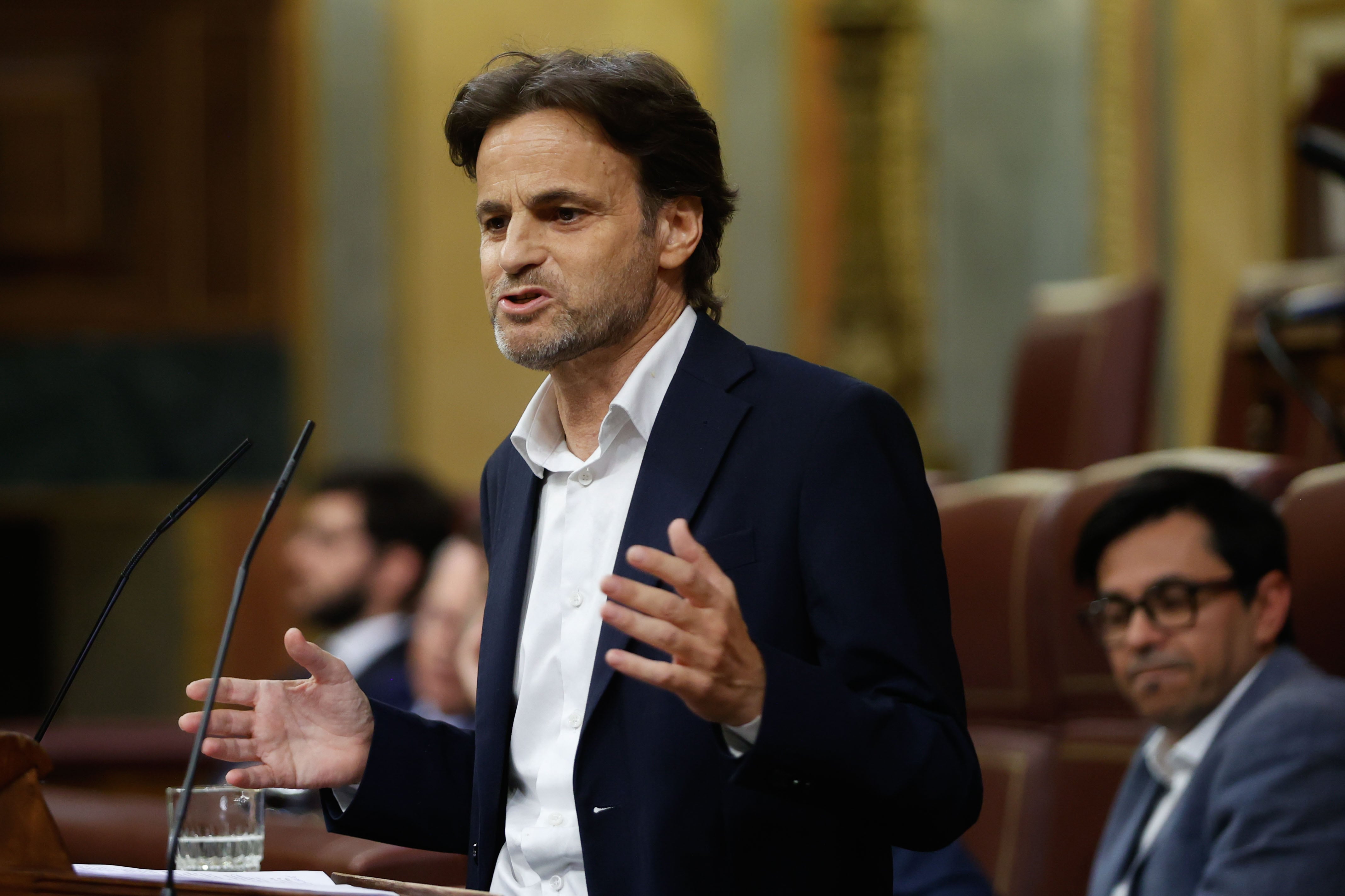 MADRID, 12/07/2022.- El diputado de En Comú Podem, Jaume Asens, interviene durante el debate sobre el estado de la nación que comienza este martes en el Congreso. EFE/ Mariscal
