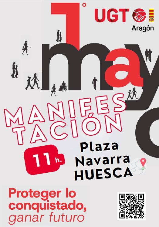 Cartel anunciador de la manifestación del 1º de Mayo organizada por UGT y CC.OO.
