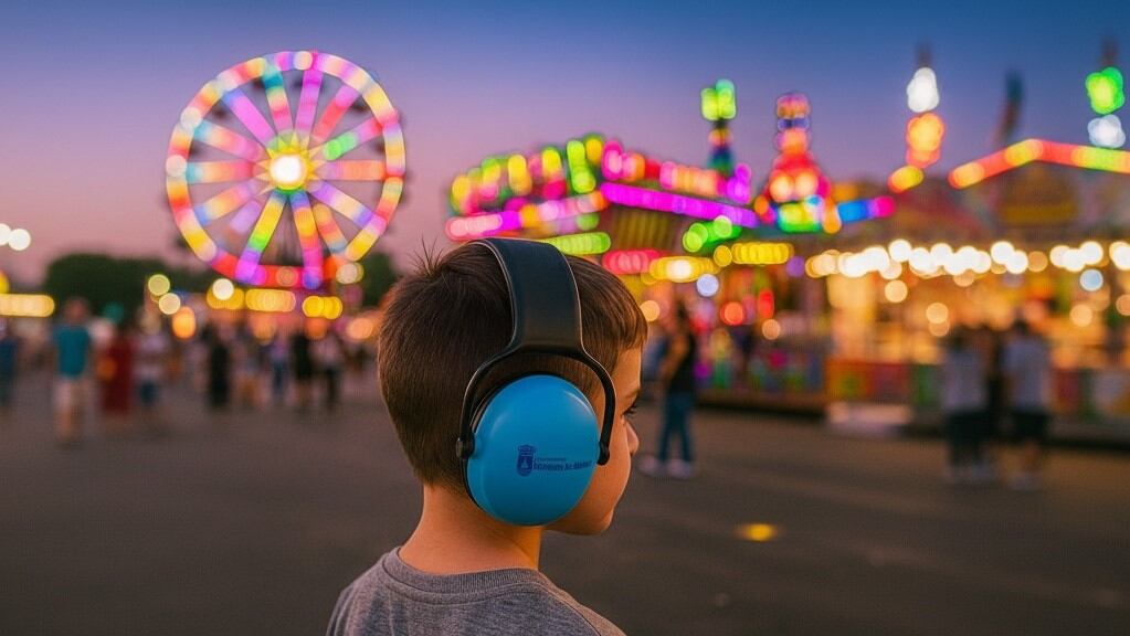 Un niño con auriculares antirruido
