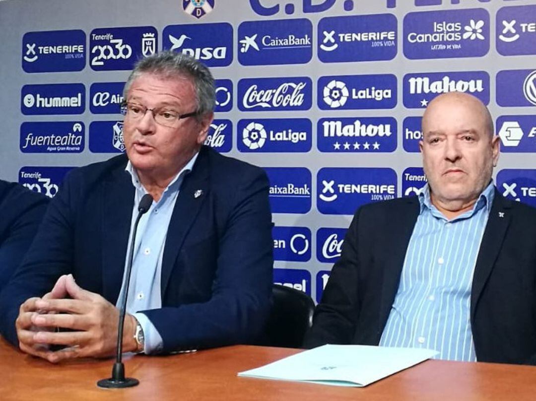 Sergio Batista y Miguel Concepción, presidentes del Granadilla y CD Tenerife, respectivamente.