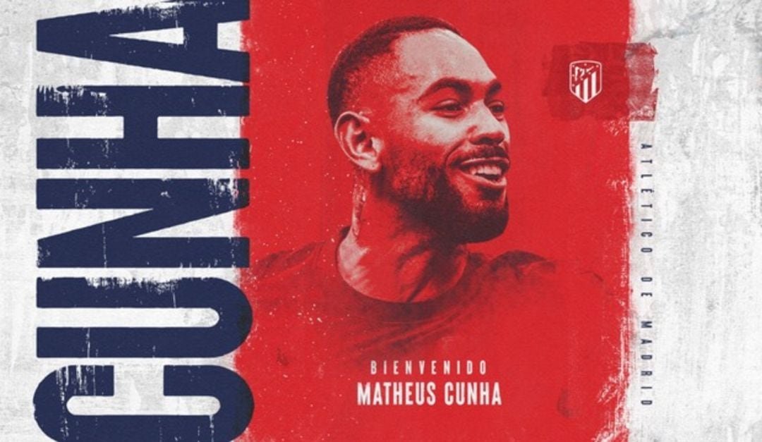 Fotomontaje de bienvenida del Atlético de Madrid para Matheus Cunha