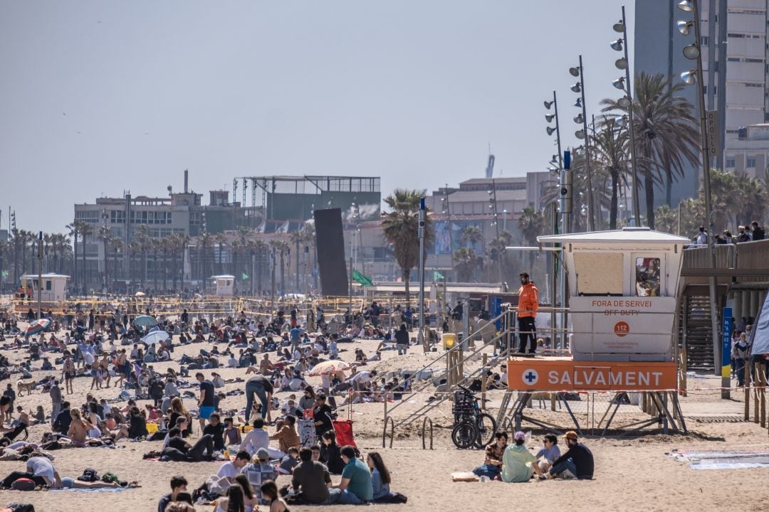 La playa de la Barceloneta, el sábado pasado