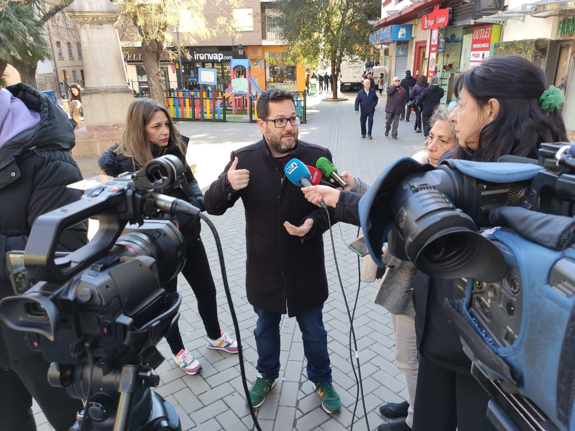 El portavoz de Adelante Andalucía, José Ignacio García, durante una comparecencia ante los medios en Jaén