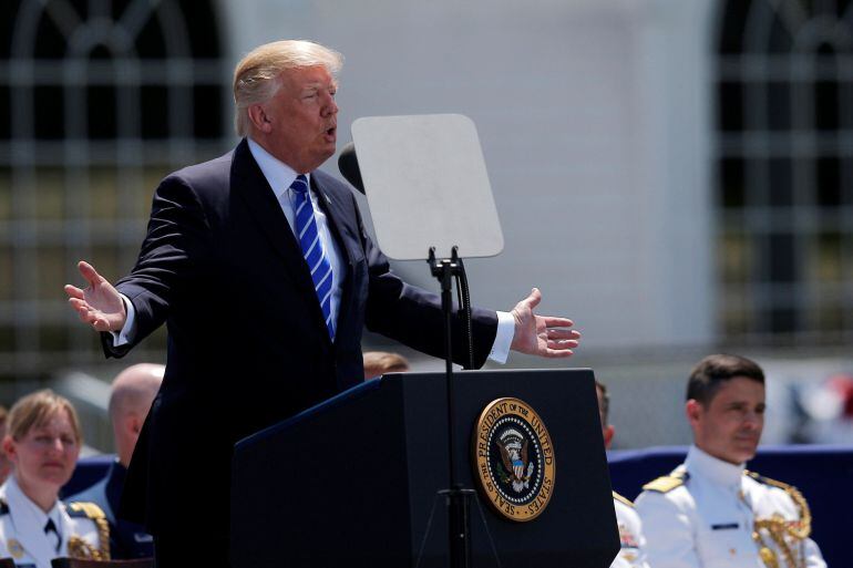 Donald Trump, durante un discurso en la Academia de la guardia costera