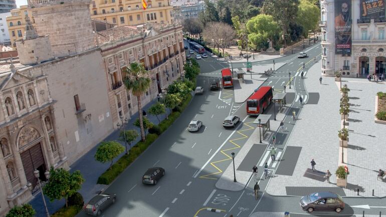 Imágen de los intercambiadores de la zona de la Plaza Tetuán