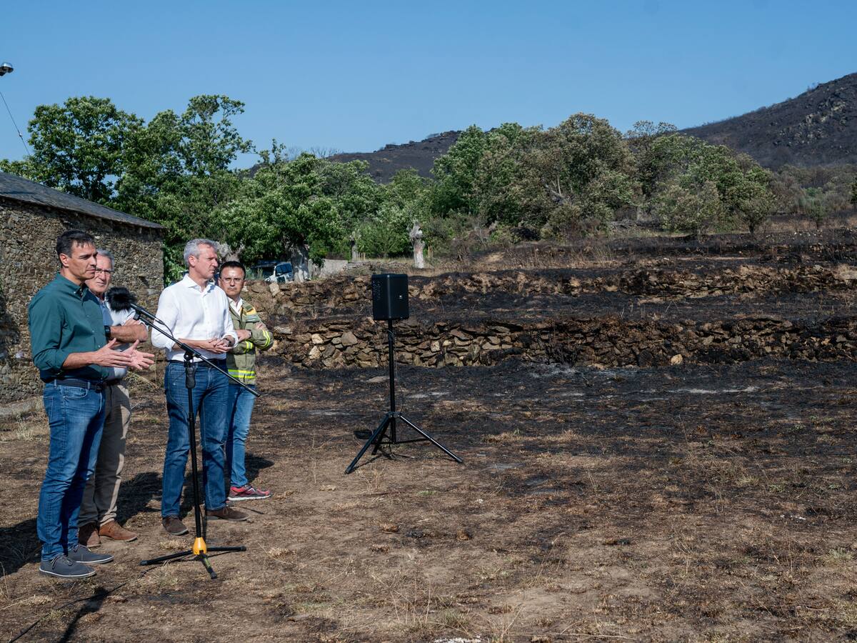 Pedro Sánchez, sobre la ola de incendios: "Quedan días difíciles en Galicia y en el resto de España"