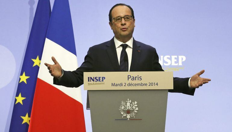 El presidente francés, François Hollande durante un discurso