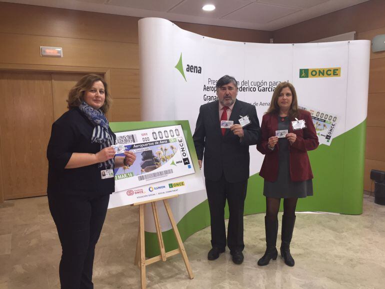 Presentación del cupón de la ONCE dedicado al Aeropuerto de Granada-Jaén