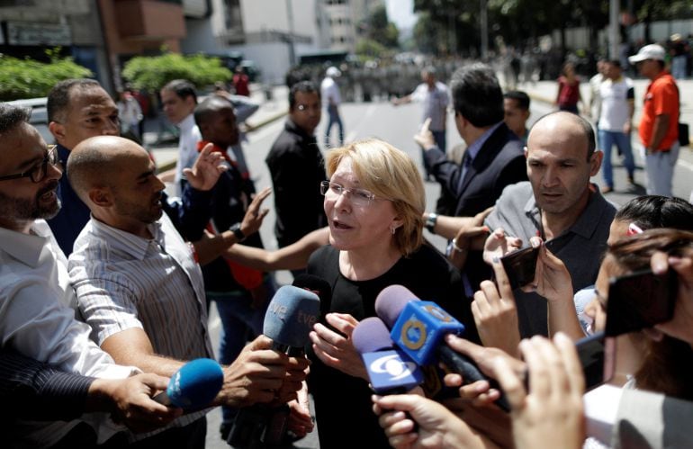 La fiscal general de Venezuela, Luisa Ortega, en una comparecencia antes los medios.