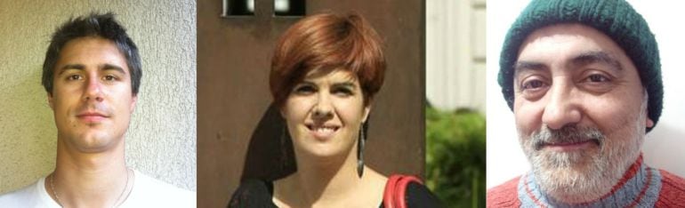 Los candidatos más votados por cada territorio. De izquierda a derecha el guipuzcoano Juantxo Iturria, la vizcaína Neskutz Rodríguez y el alavés Koldo Martín