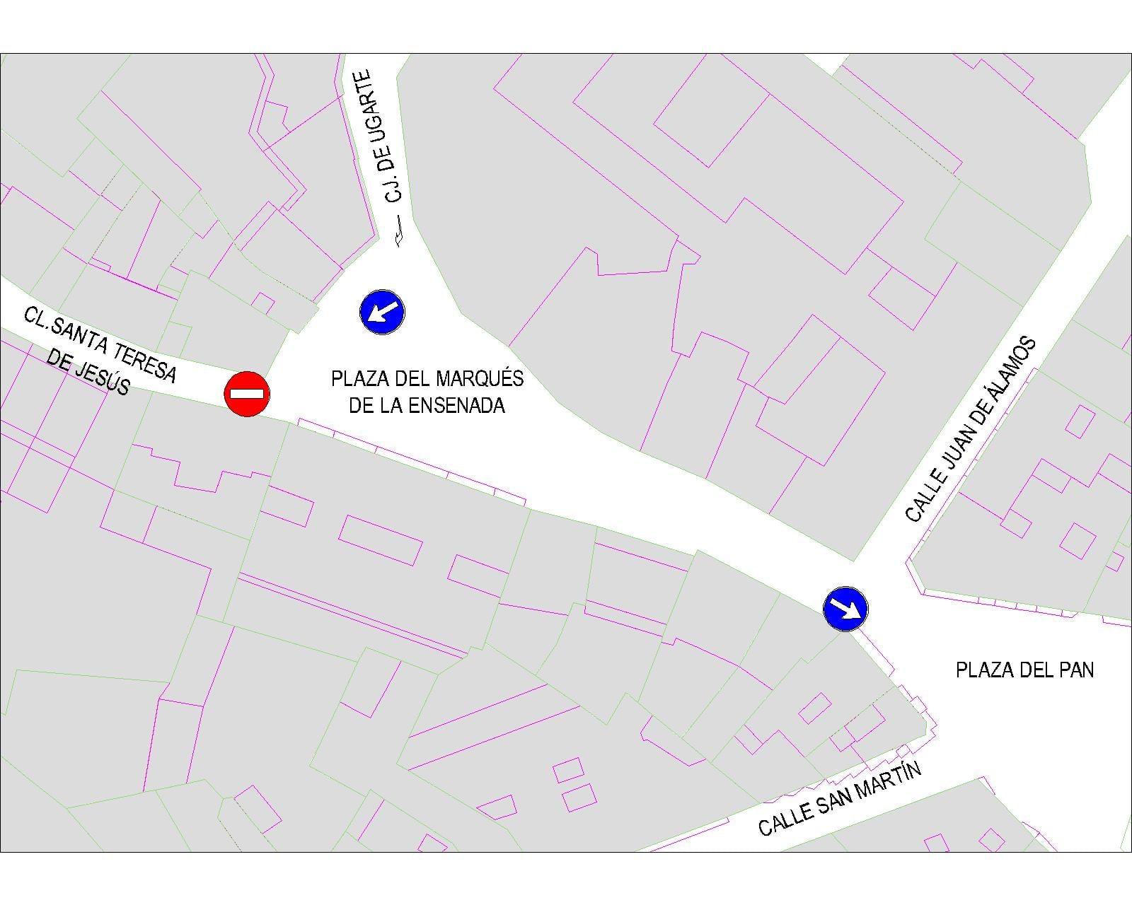 Plano de la circulación en la calle Santa Teresa durante los próximos días