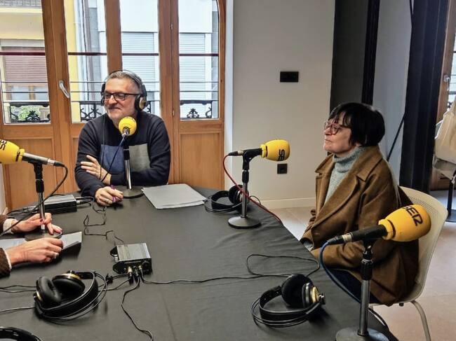 Esther Galarza y Marina Barrena han hablado de la exposición instalada en Andretxea