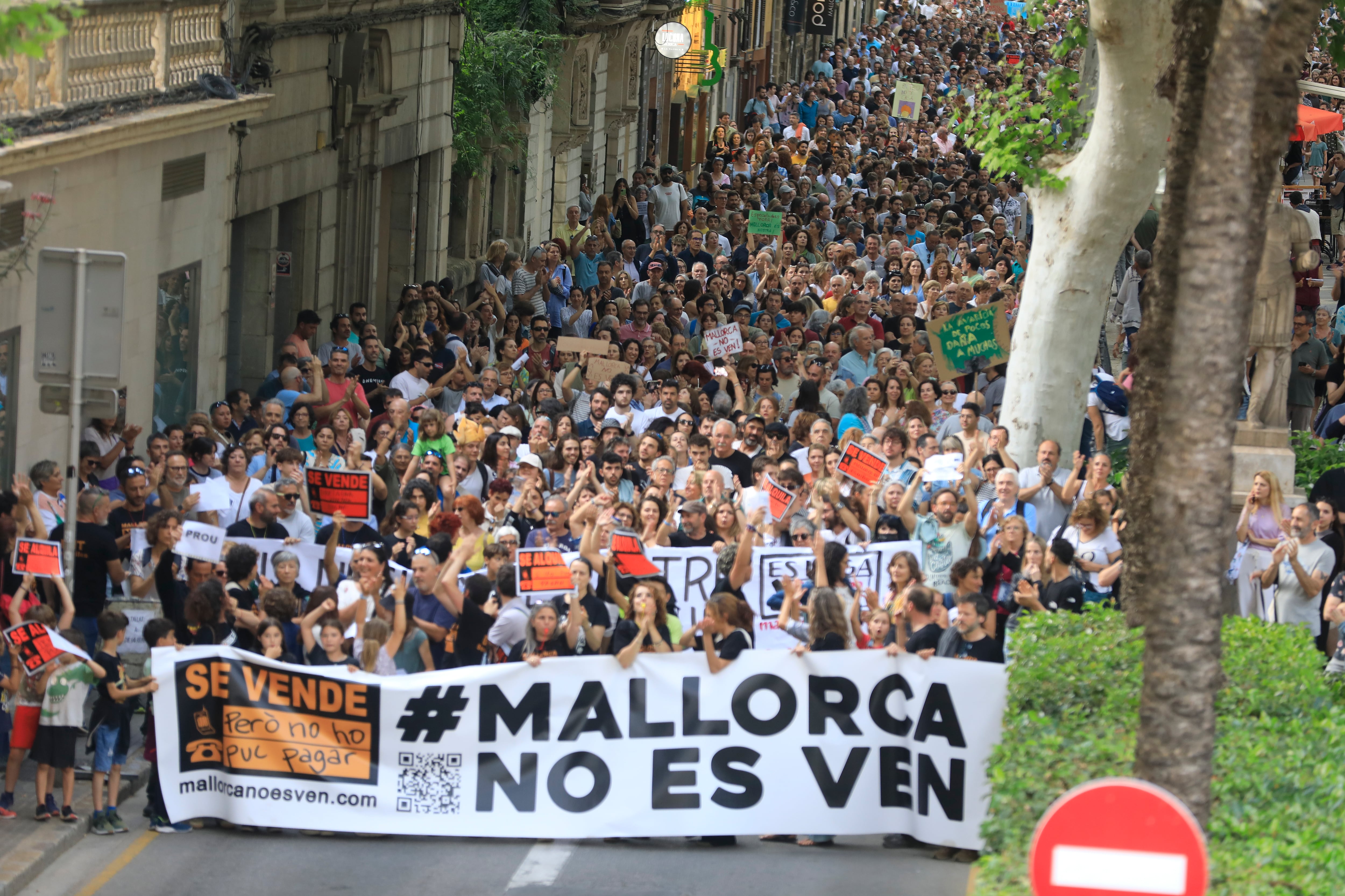 Imagen de la última manifestación convocada en Palma para denunciar el problema de la vivienda y la saturación turística