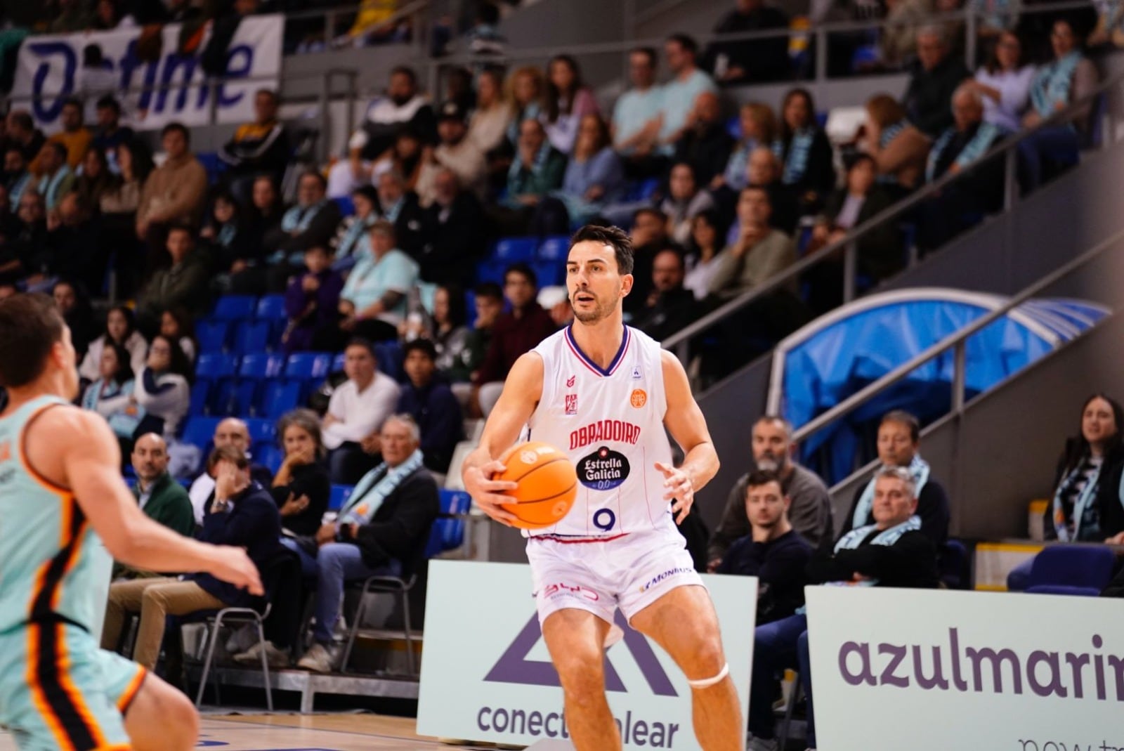 Leo Westermann, jugador del Mombus Obradoiro, durante el partido