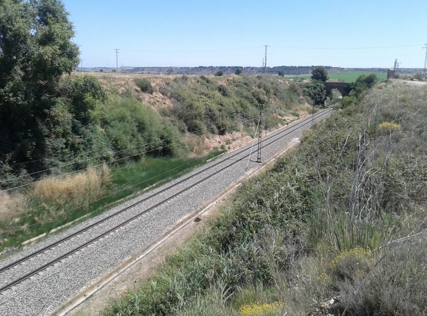 Tramo ferroviario en Tardienta