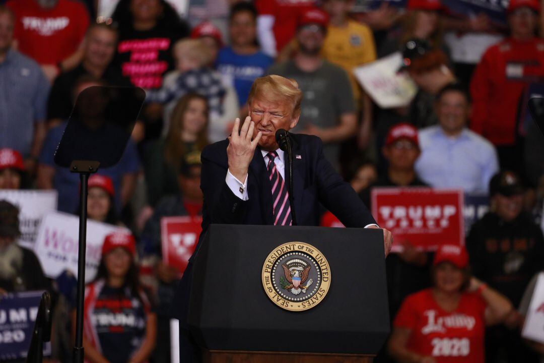 Donald J. Trump durante un acto en Nevada