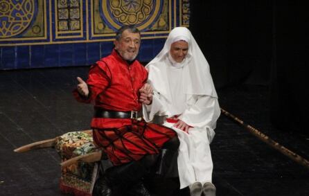 Don Juan (Isidro Juan) y La Inés (Juan Sanchiz) durante la actuación