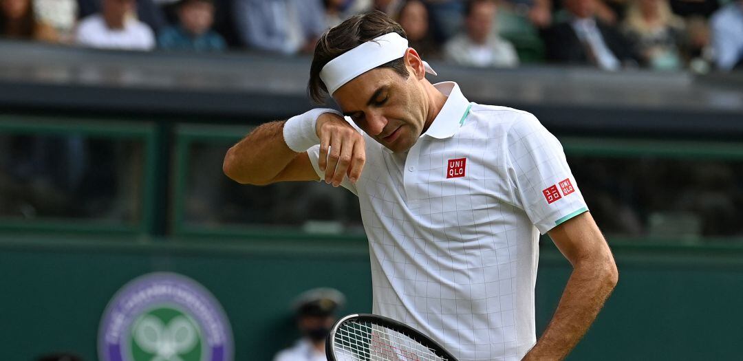 Roger Federer, durante su último partido en Wimbledon