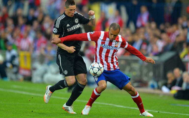 El delantero madrileño, en la semifinal de la Champions entre el Chelsea y el Atlético de Madrid.