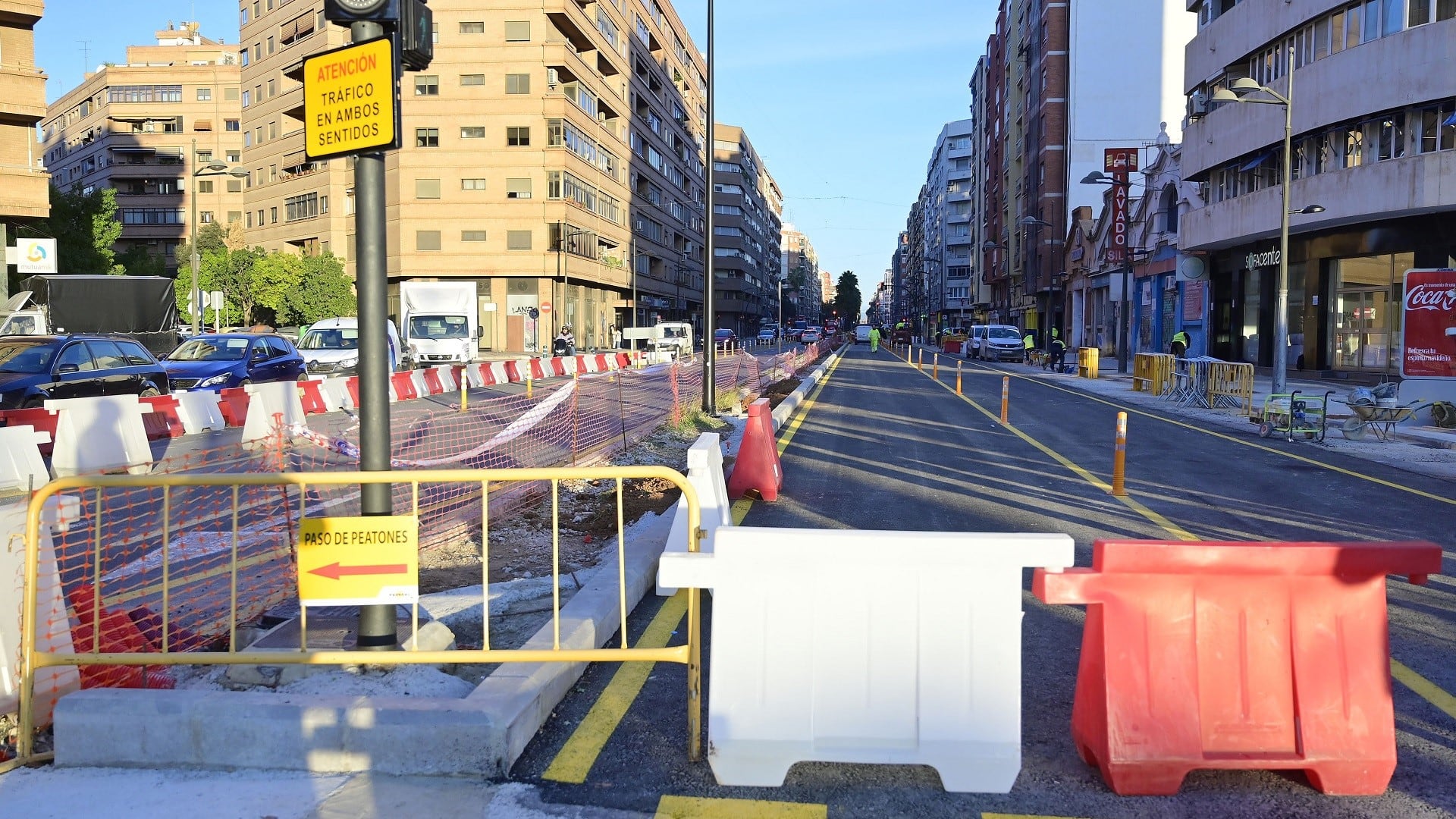 Una imagen del estado de las obras en la avenida de Giorgeta