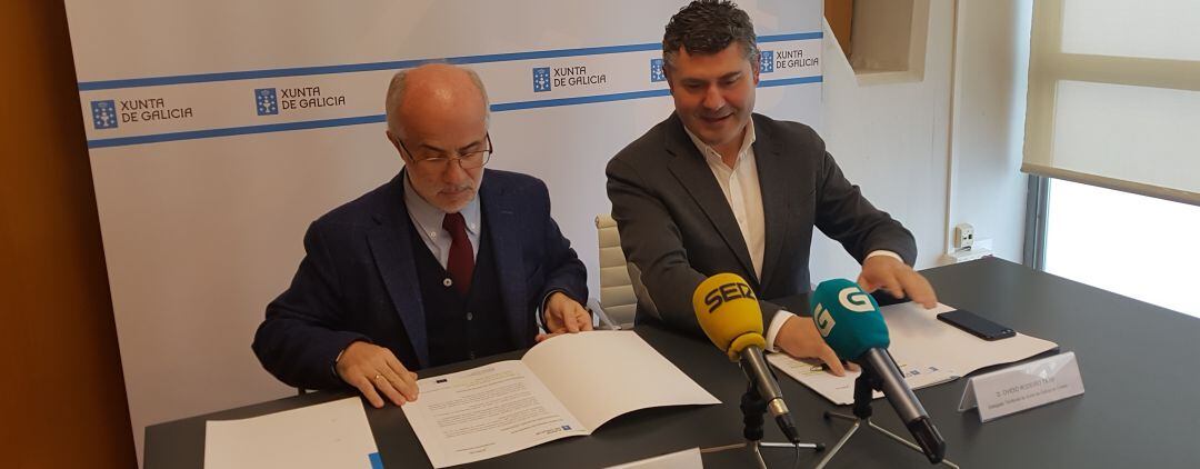 José Durán Hermida, presidente de Puertos de Galicia y Ovidio Rodeiro, Delegado territorial de la Xunta