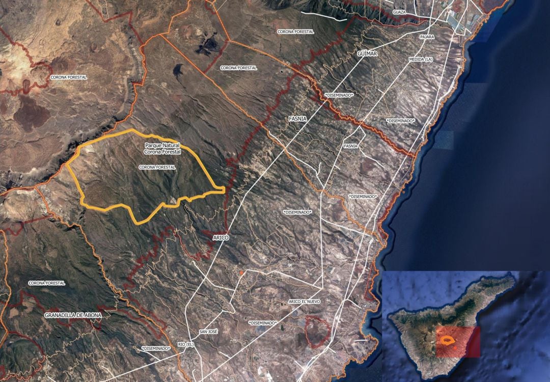 Perímetro del incendio de Tenerife