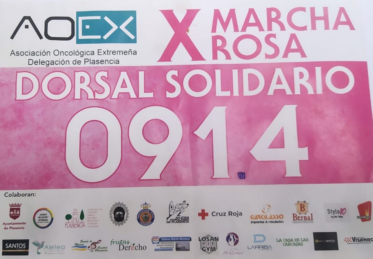 El Dorsal de la Marcha Rosa de Plasencia de la SER en Plasencia, el 91.4