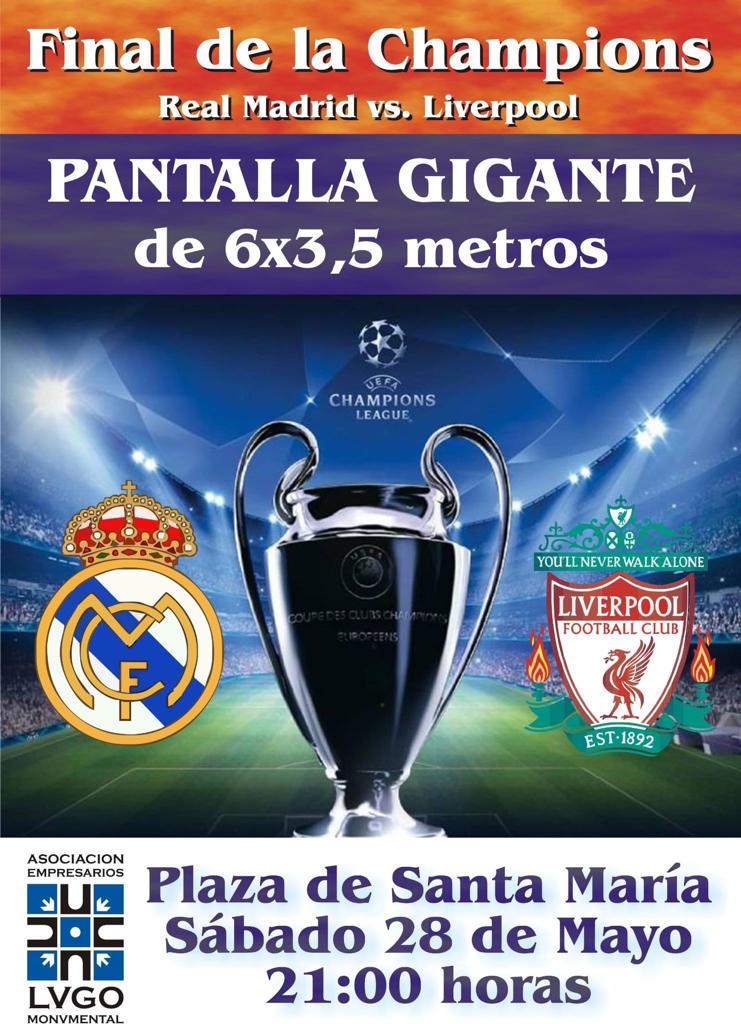 Cartel de la retrasmisión de la Final de la Champions en Lugo