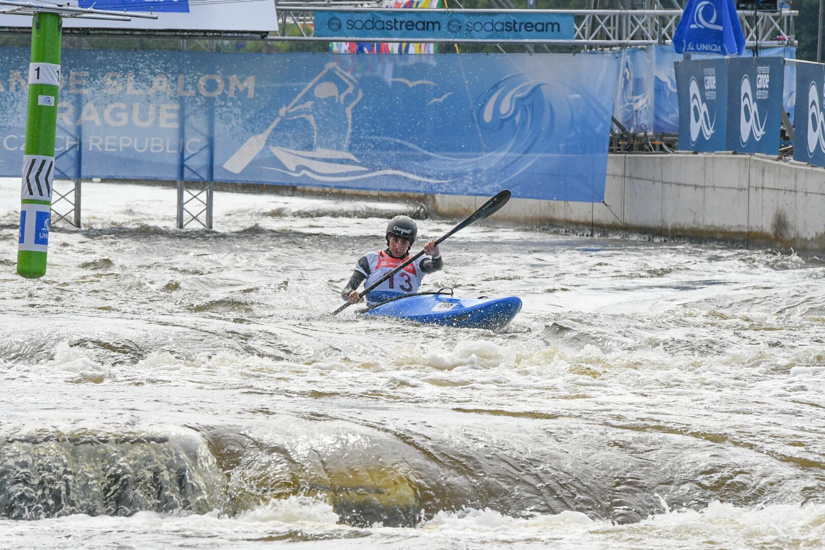 Mònica Doria, durant la prova de caiac cros