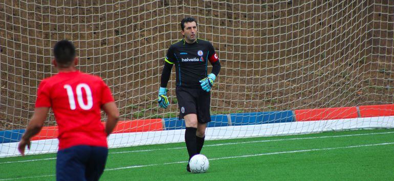 Edu Villegas, portero del Xerez DFC, que este domingo empataba ante el Cartaya