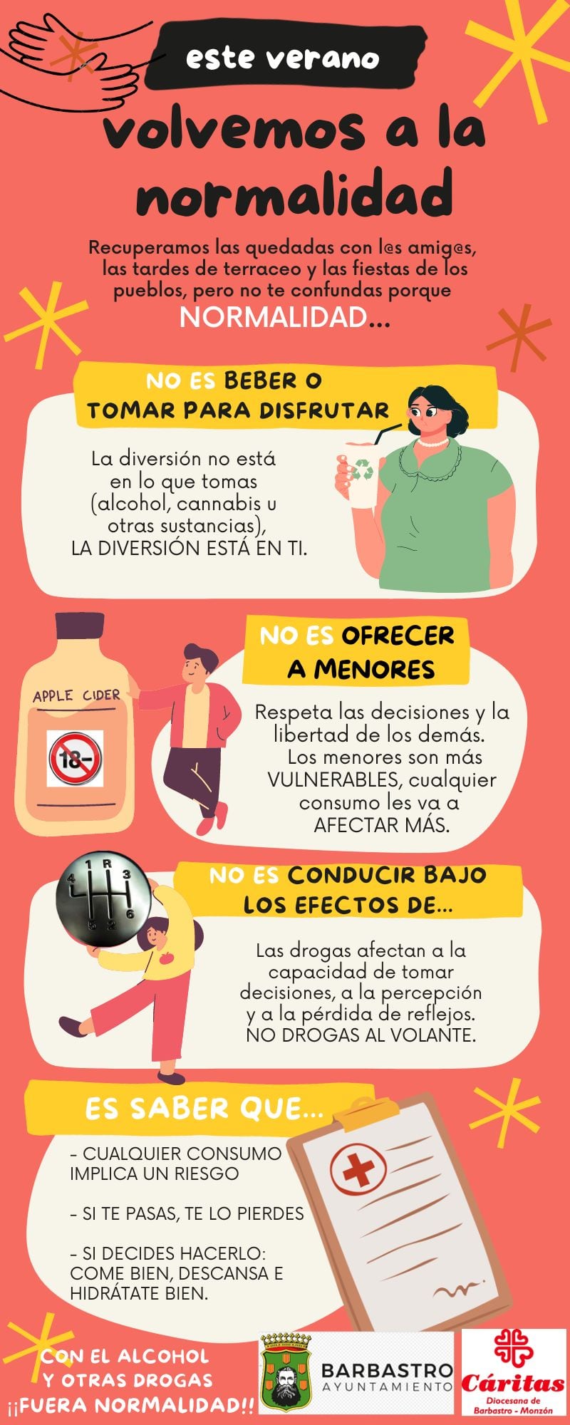 Cartel de la campaña del Ayuntamiento de Barbastro y Cáritas Barbastro-Monzón.