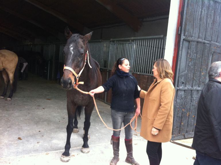 La consejera de Agricultura durante la visita al Centro Ecuestre.