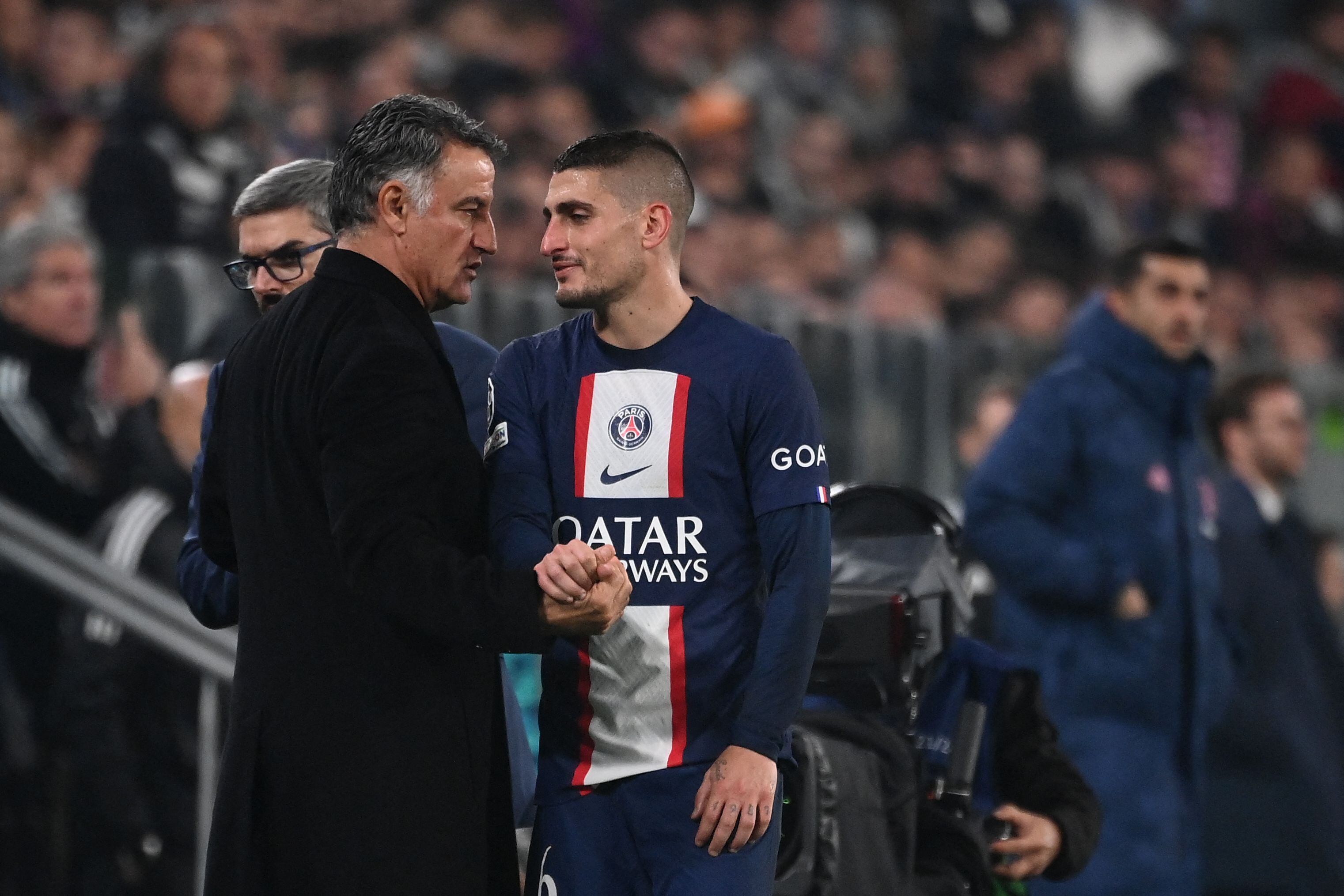 Christophe Galtier y Marco Verratti