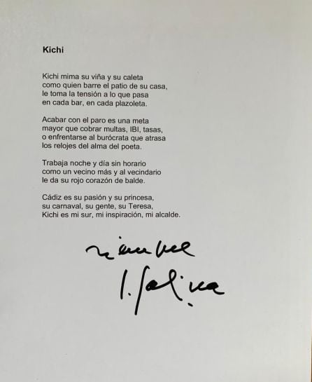 Soneto dedicado por Sabina a &#039;Kichi&#039;