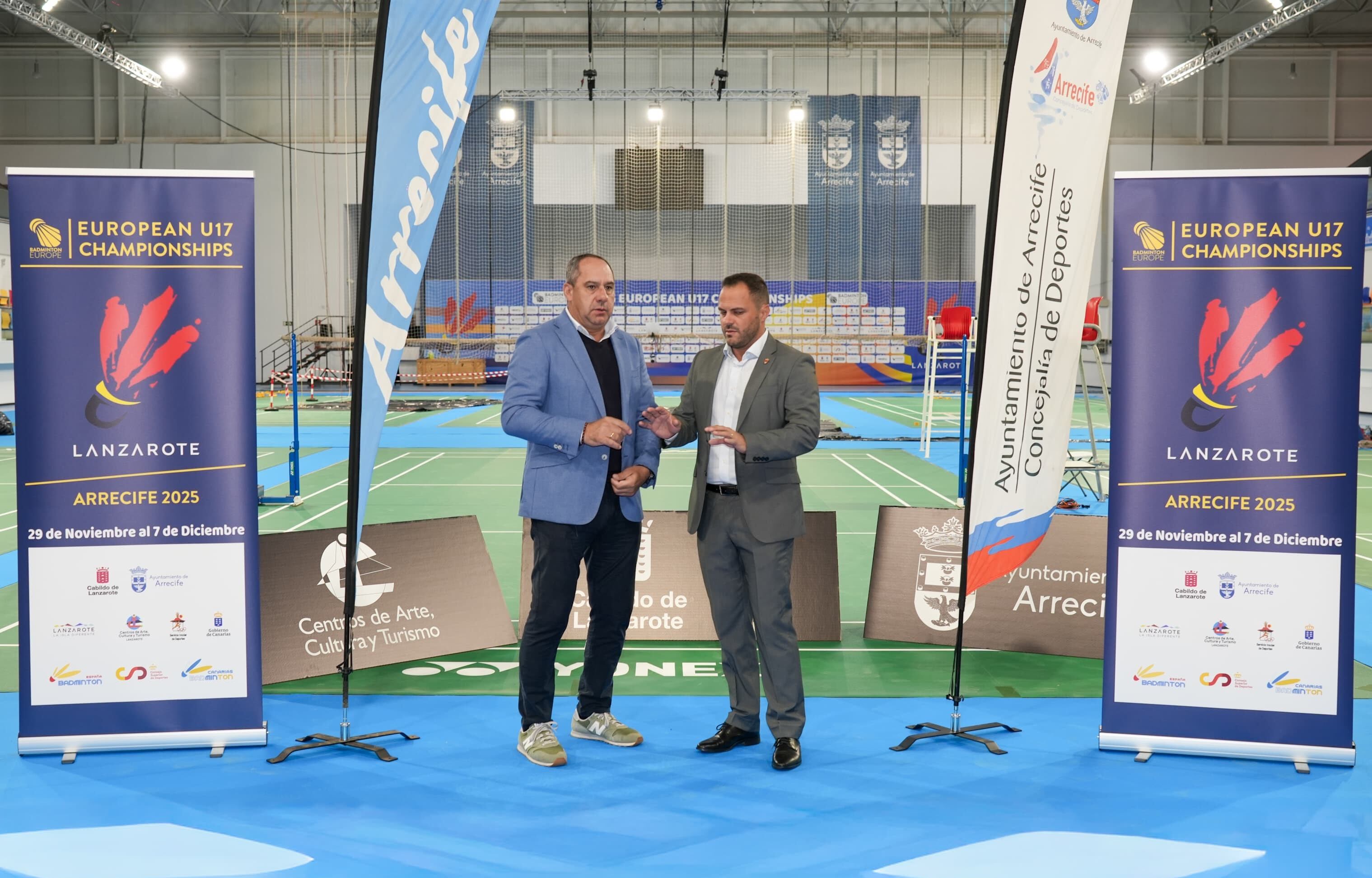 Presentación del Campeonato de Europa Sub 17 de Bádminton en el Palacio de los Deportes de Arrecife.