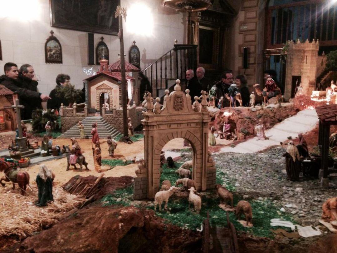 Escena del Belén instalado en la Ermita del Cristo del Mercado en la Navidad de 2014