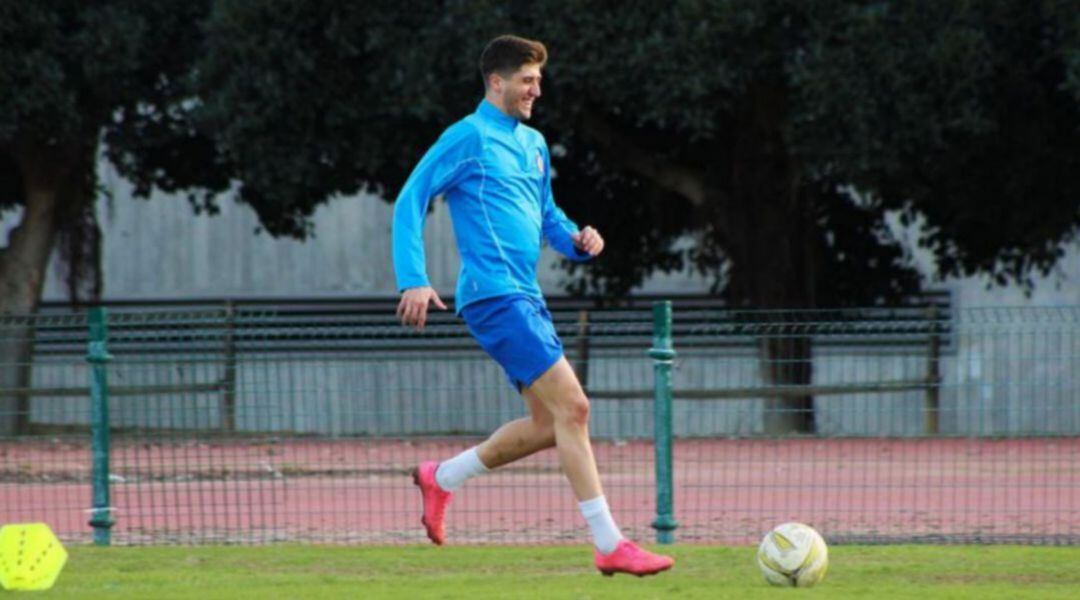 Ignacio Goma durante un entrenamiento en el campo Pepe Ravelo